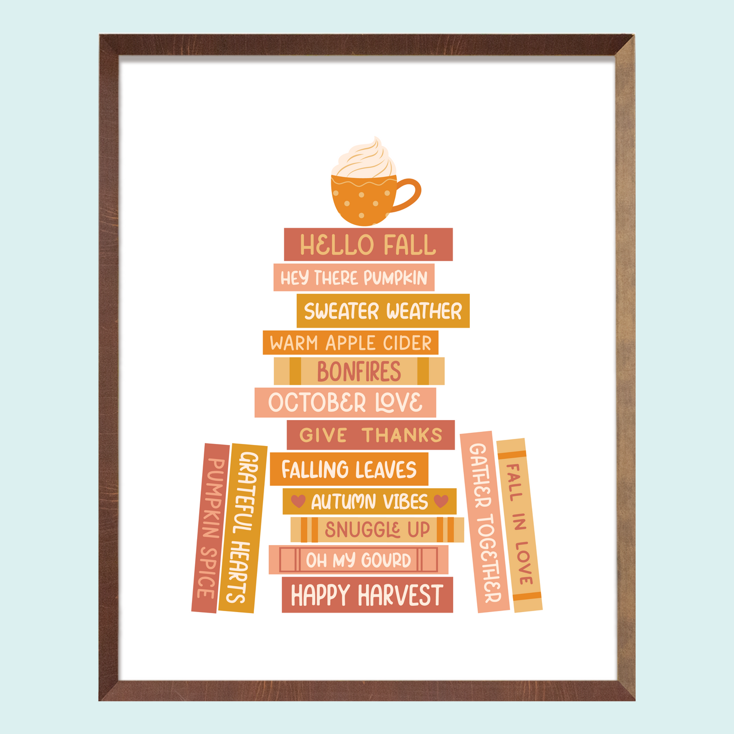 Fall Book Stack Art Print