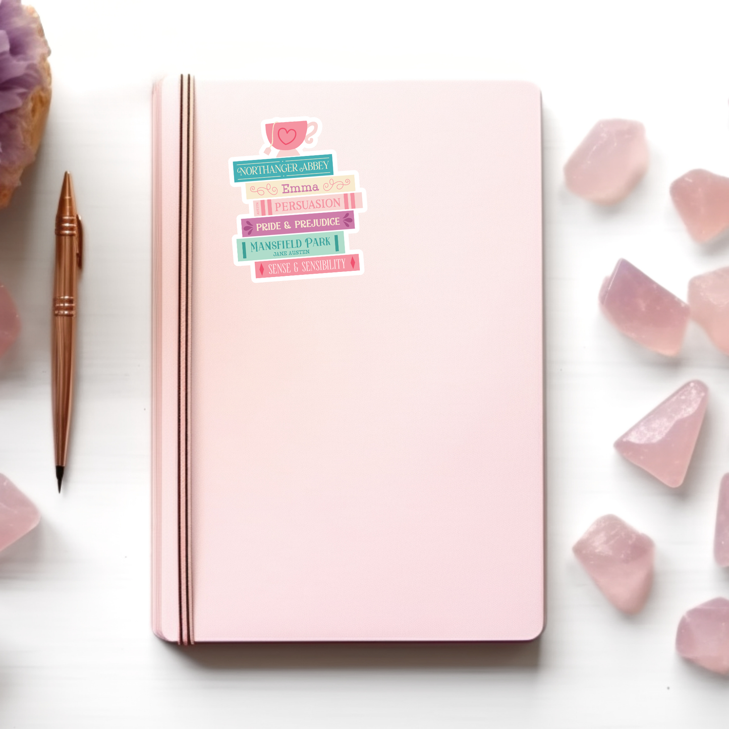 Jane Austen Book Stack Sticker