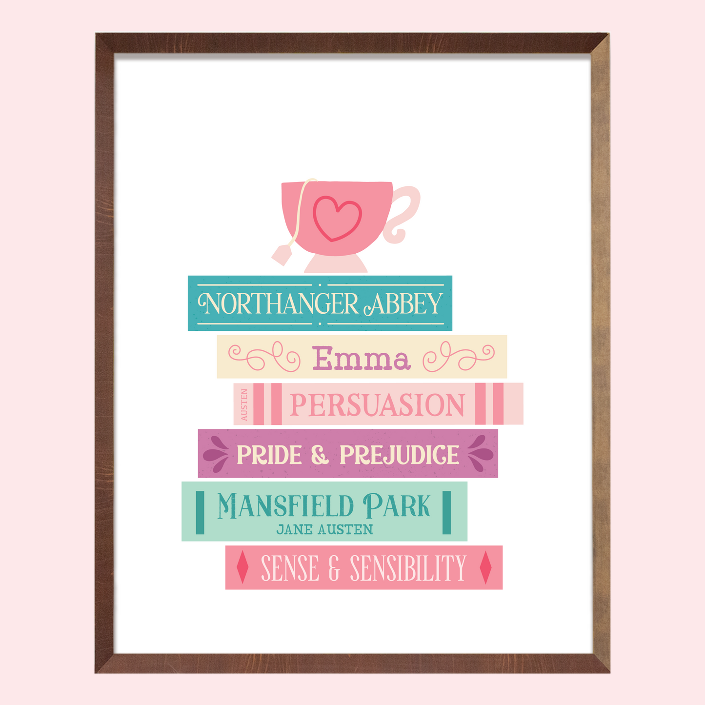 Jane Austen Books Art Print
