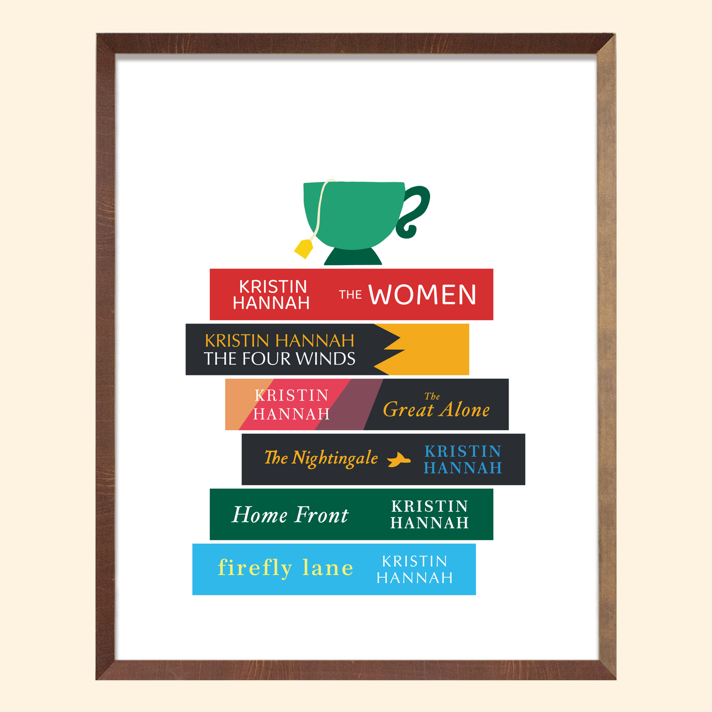 Kristin Hannah Book Stack Art Print