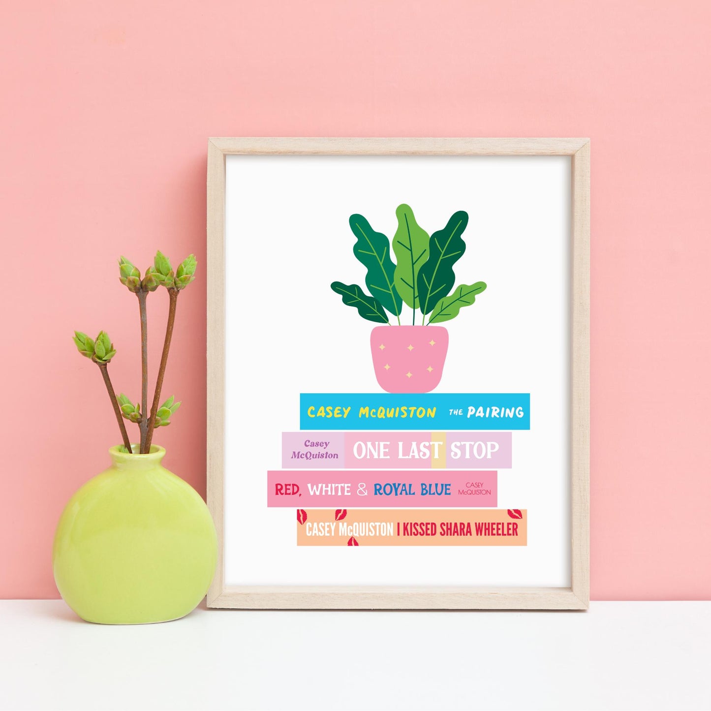 Casey McQuiston Book Stack Art Print