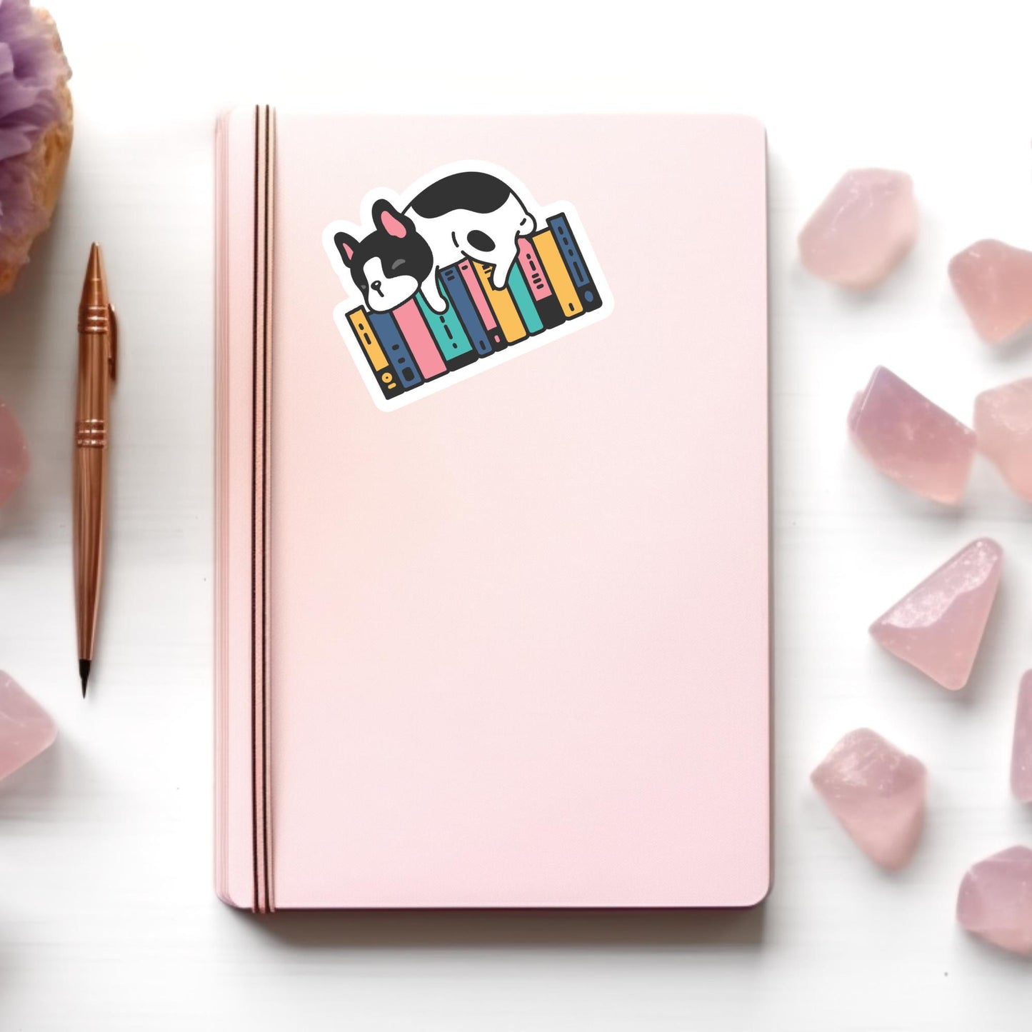 Dog and Books Sticker