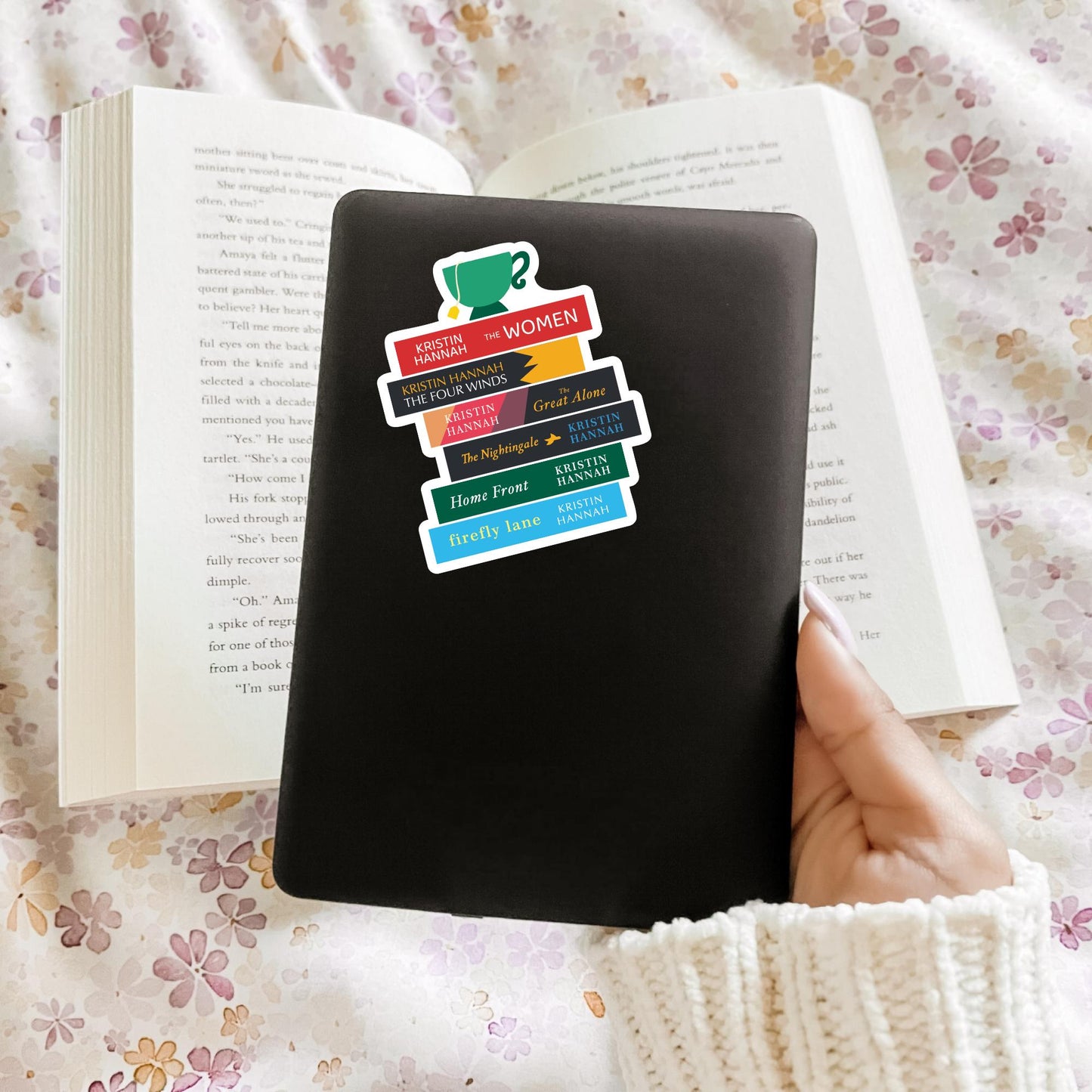 Kristin Hannah Book Stack Sticker