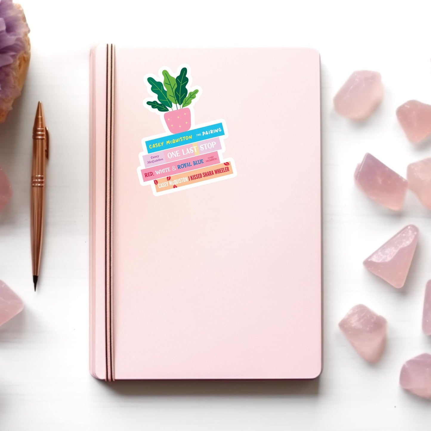 Casey McQuiston Book Stack Sticker