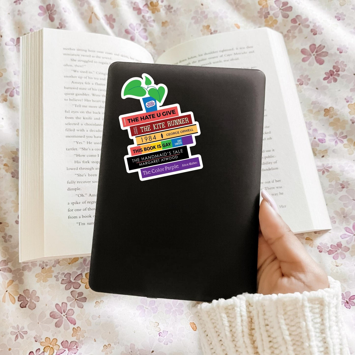 Banned Books Book Stack Sticker