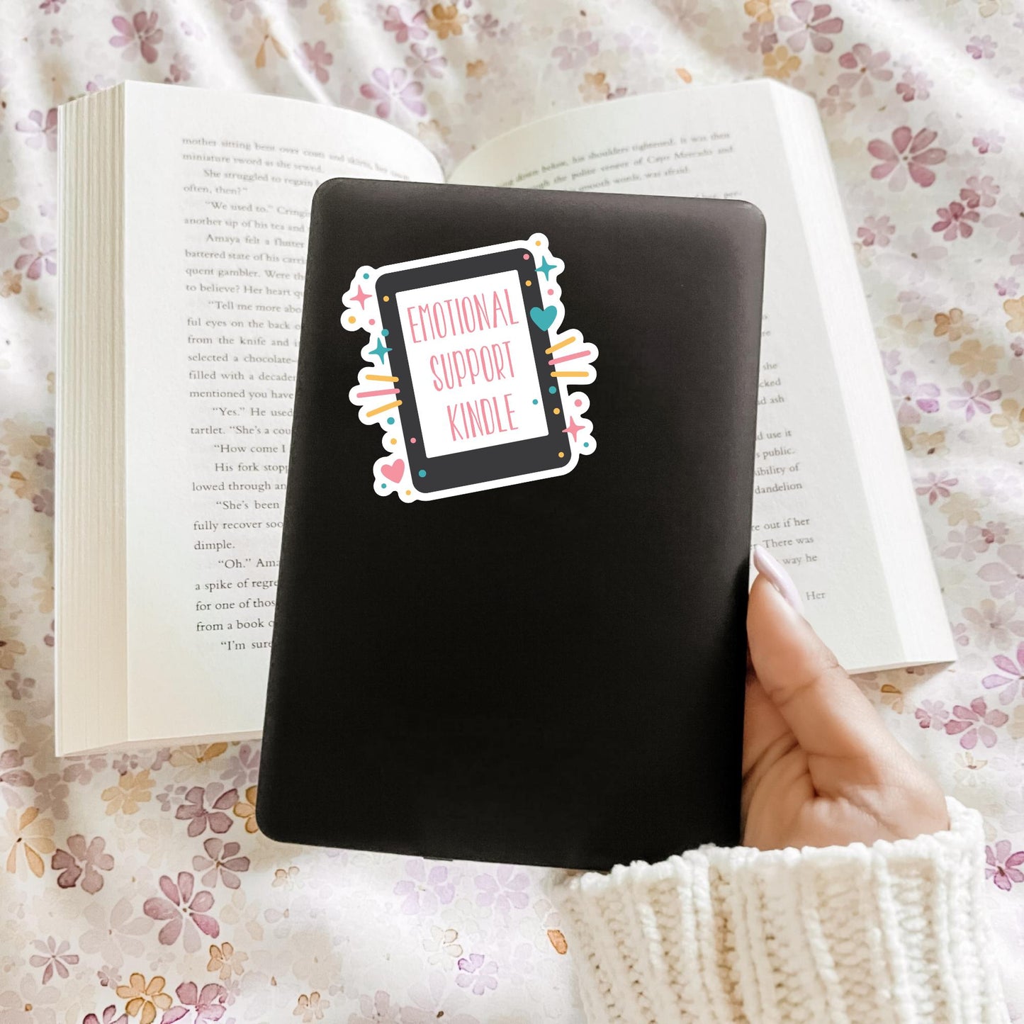 Emotional Support Kindle Sticker