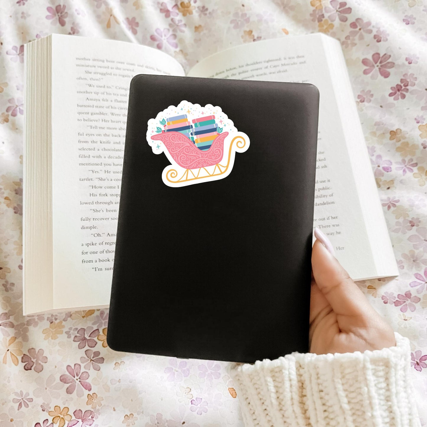 Book Sleigh Sticker