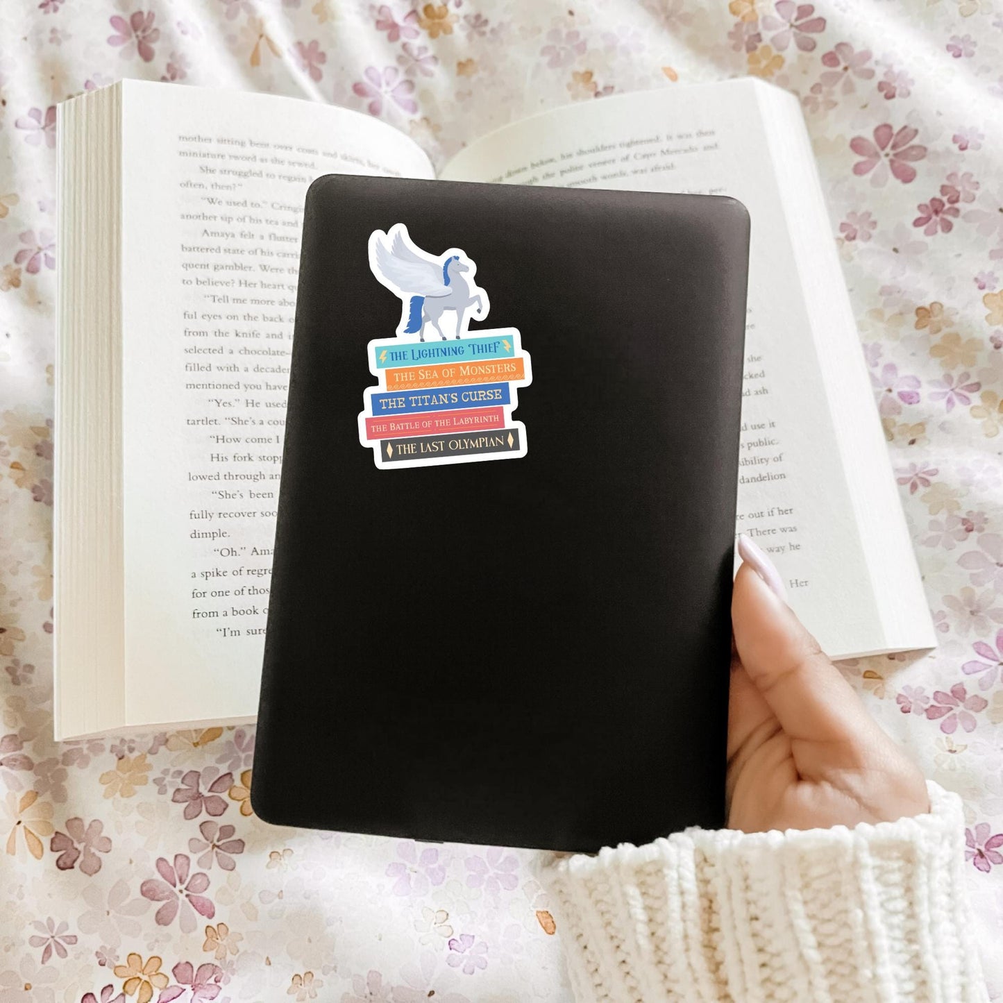 Percy Book Stack Sticker, Bookish Sticker, Kindle Decal, Gifts for Book Lovers, Waterproof, Book Club Gifts, Kids Gift, Camp Half Blood