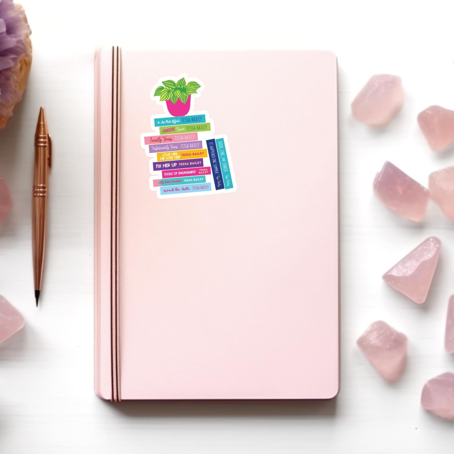 Tessa Bailey Book Stack Sticker, Bookish Sticker, Kindle Decal, Gifts for Book Lovers, Laptop Decal, Waterproof, Romance, Book Club Gifts