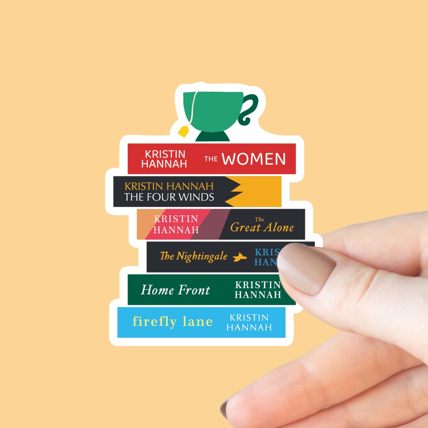 Kristin Hannah Book Stack Sticker