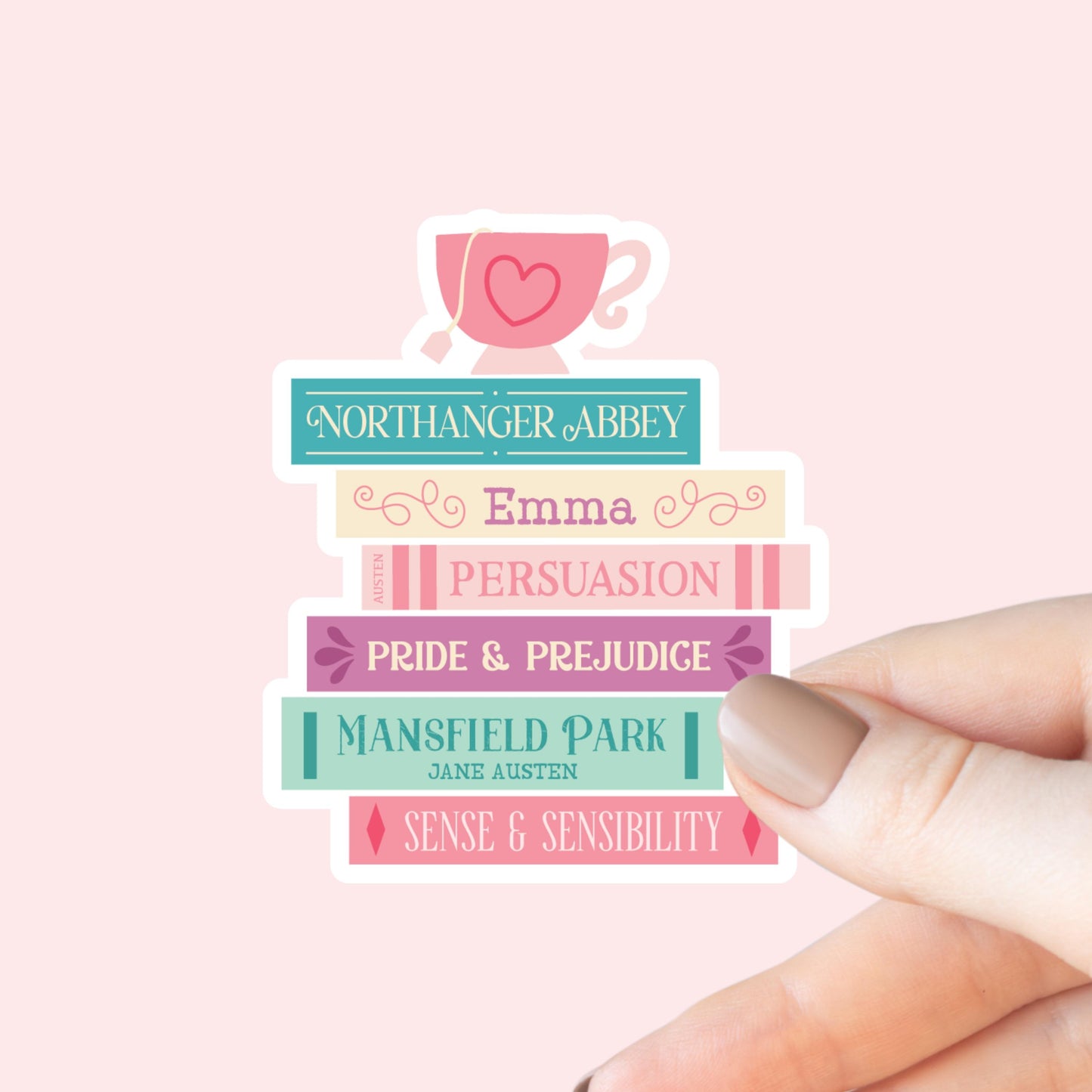 Jane Austen Book Stack Sticker