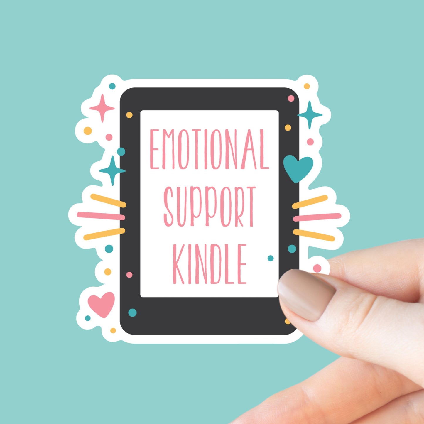Emotional Support Kindle Sticker