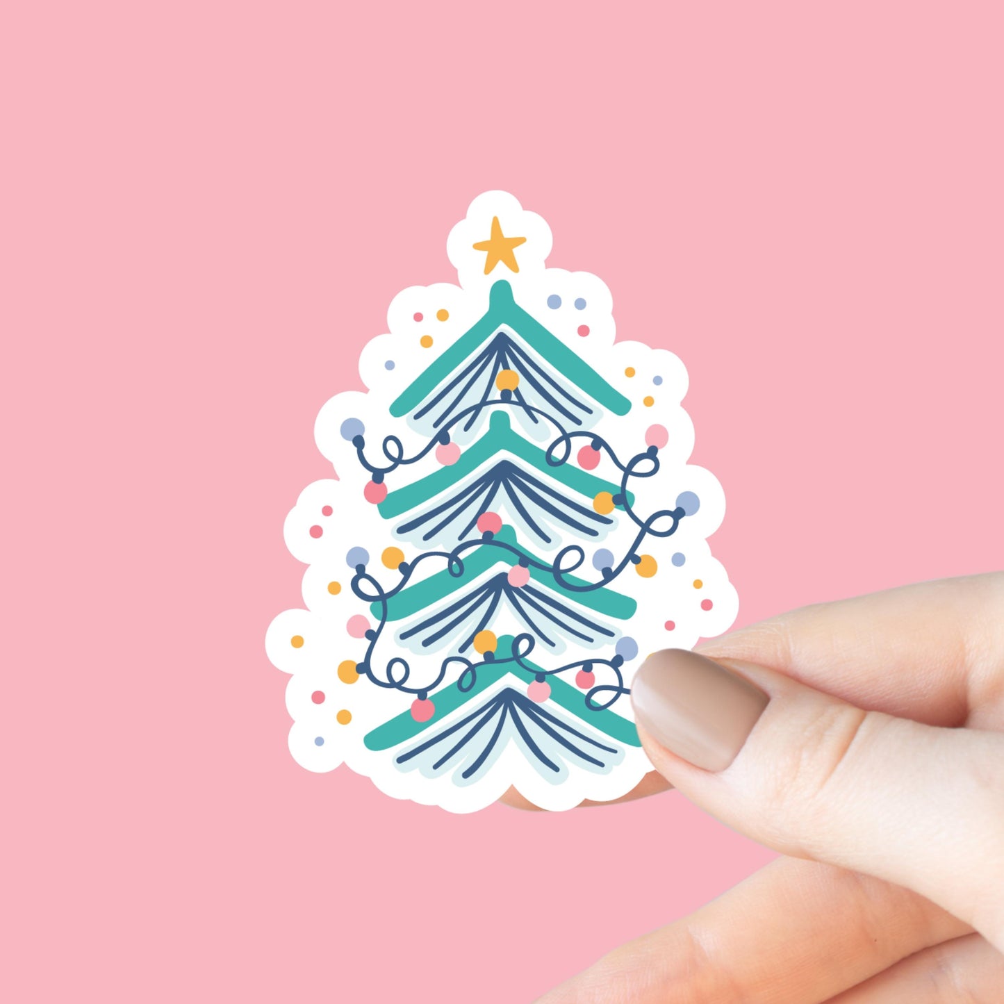 Book Christmas Tree Sticker