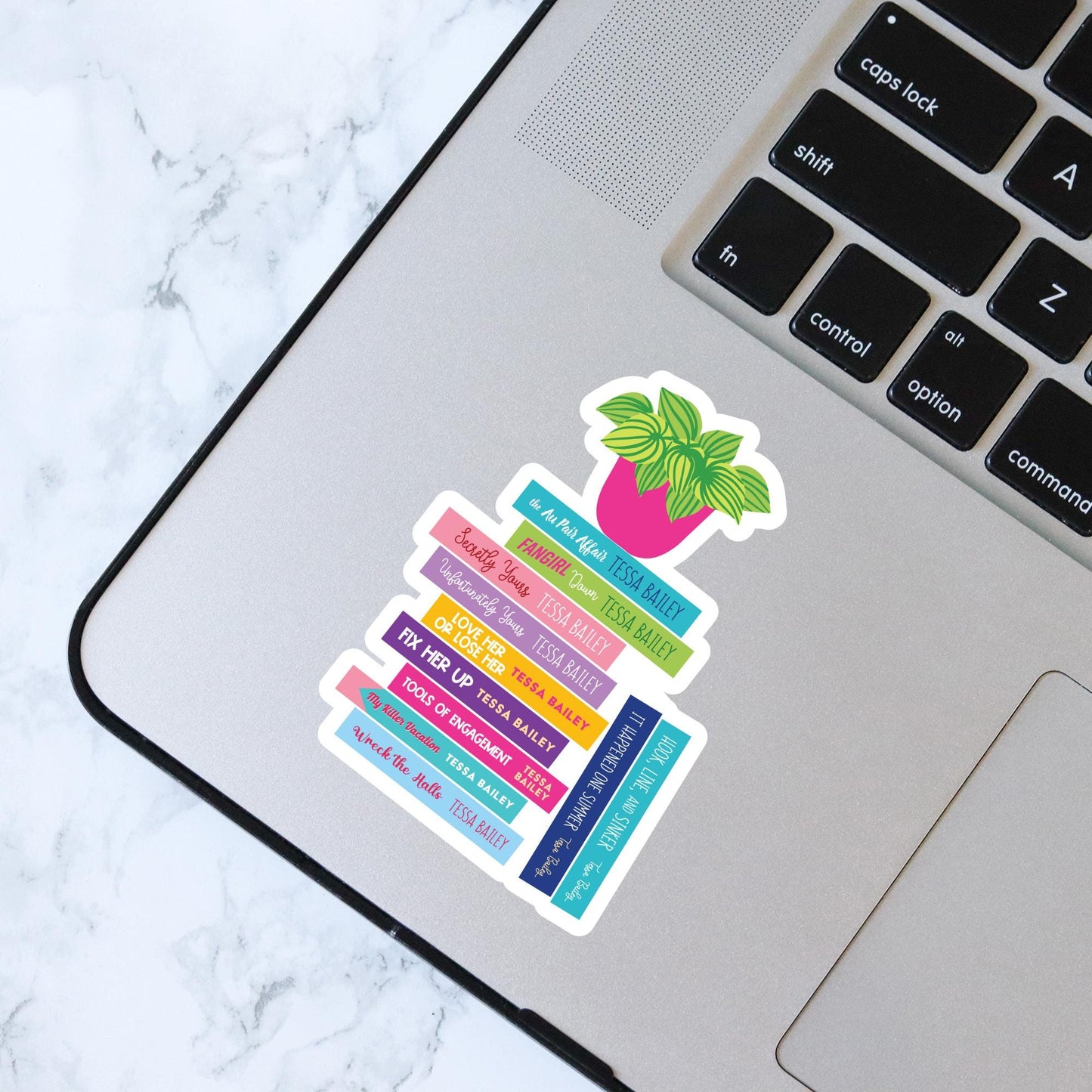 Tessa Bailey Book Stack Sticker, Bookish Sticker, Kindle Decal, Gifts for Book Lovers, Laptop Decal, Waterproof, Romance, Book Club Gifts