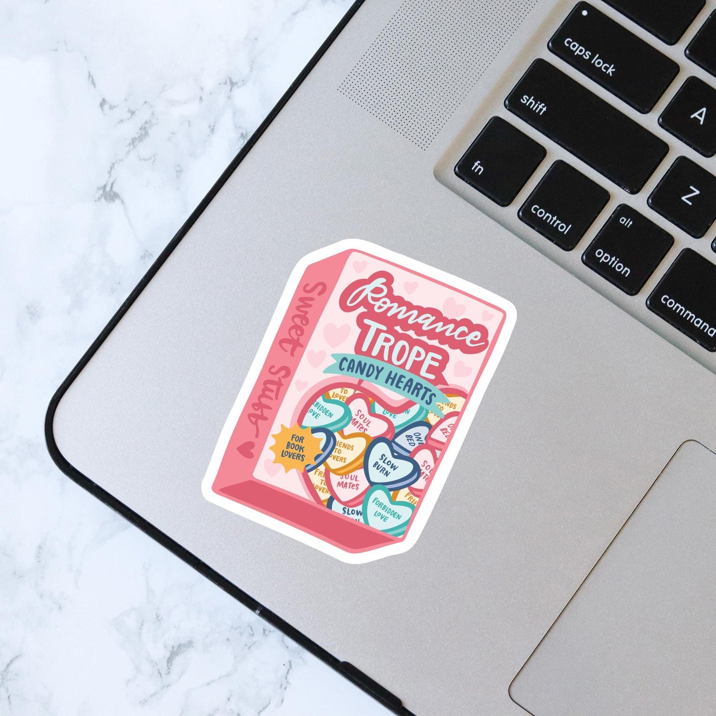 Romance Tropes Conversation Hearts, Candy Hearts, Bookish Sticker, Kindle Decal, Gifts for Book Lovers, Laptop Decal, Waterproof, Romance
