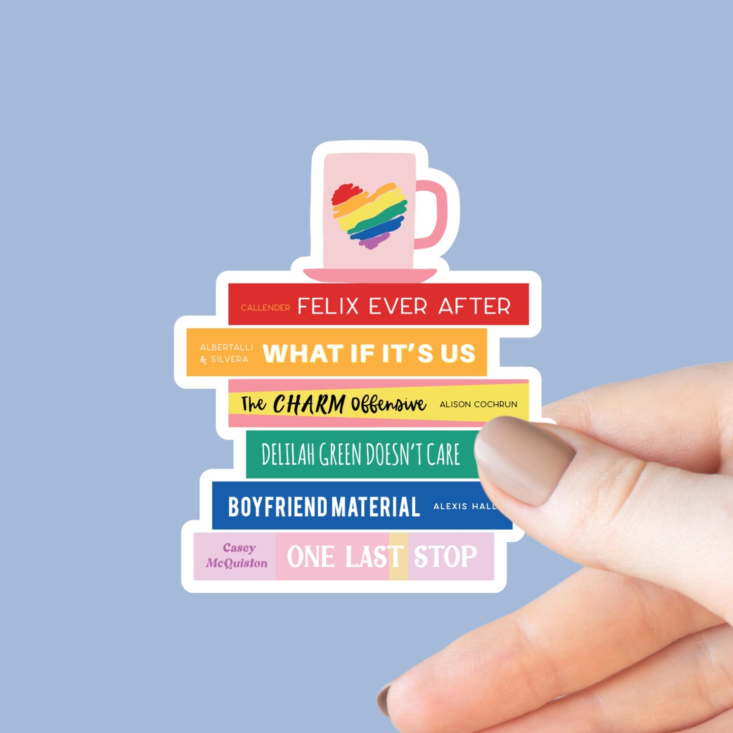 LGBTQ+ Queer Book Stack Sticker