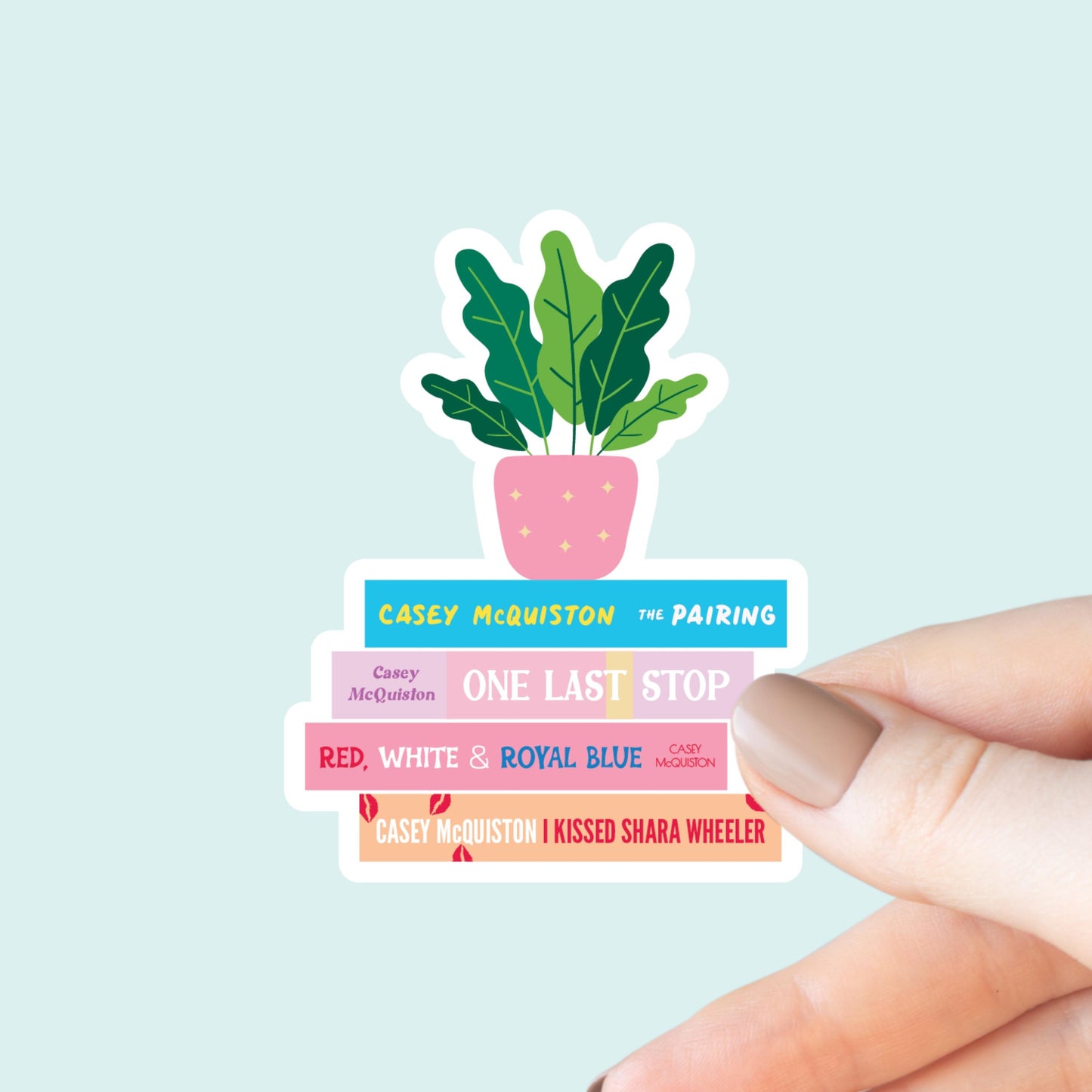 Casey McQuiston Book Stack Sticker