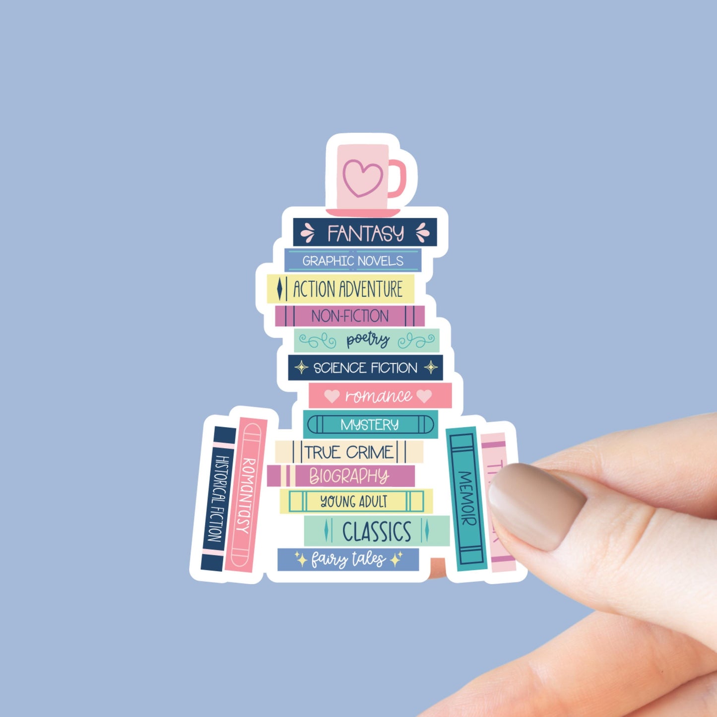 Book Genres Book Stack Sticker