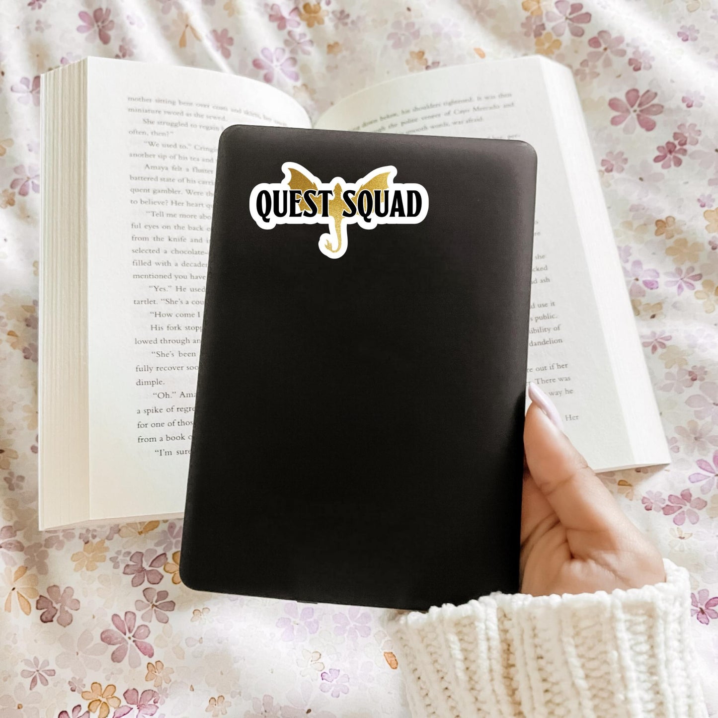 Quest Squad, Bookish Sticker, Kindle Decal, Gifts for Book Lovers, Laptop, Waterproof, Romance, Kindle Sticker, Romantasy, Fourth Wing