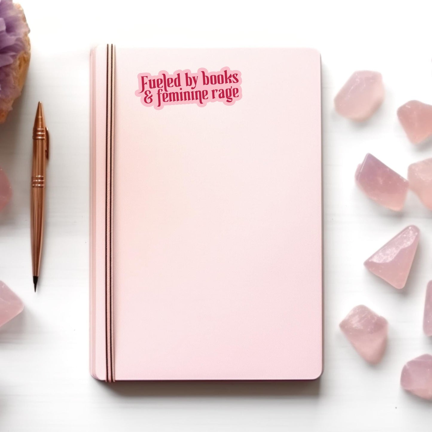 Fueled by Books and Feminine Rage, Bookish Sticker, Kindle, Gifts for Book Lovers, Waterproof, Kindle Sticker, Laptop Sticker, Feminism