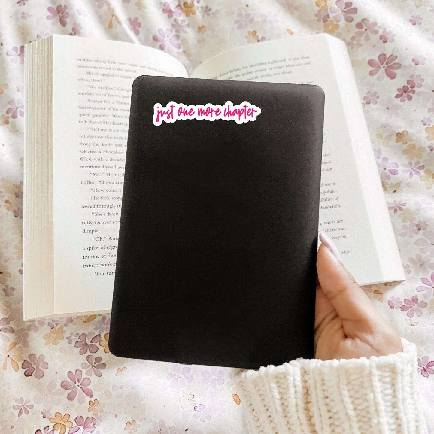 Just One More Chapter, Bookish Sticker, Kindle, Gifts for Book Lovers, Waterproof, Kindle Sticker, Laptop Sticker, Romance Books, Romantasy