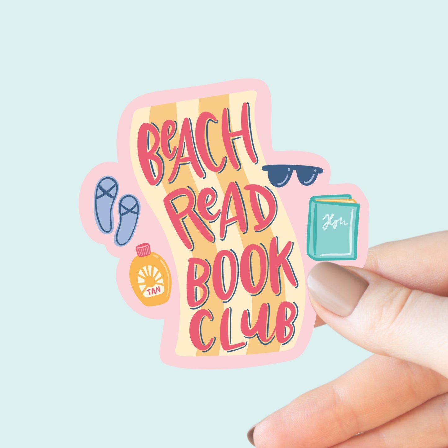 Beach Read Book Club, Bookish Sticker, Kindle Decal, Gifts for Book Lovers, Laptop Decal, Waterproof, Library, Kindle Sticker, Reader Gifts