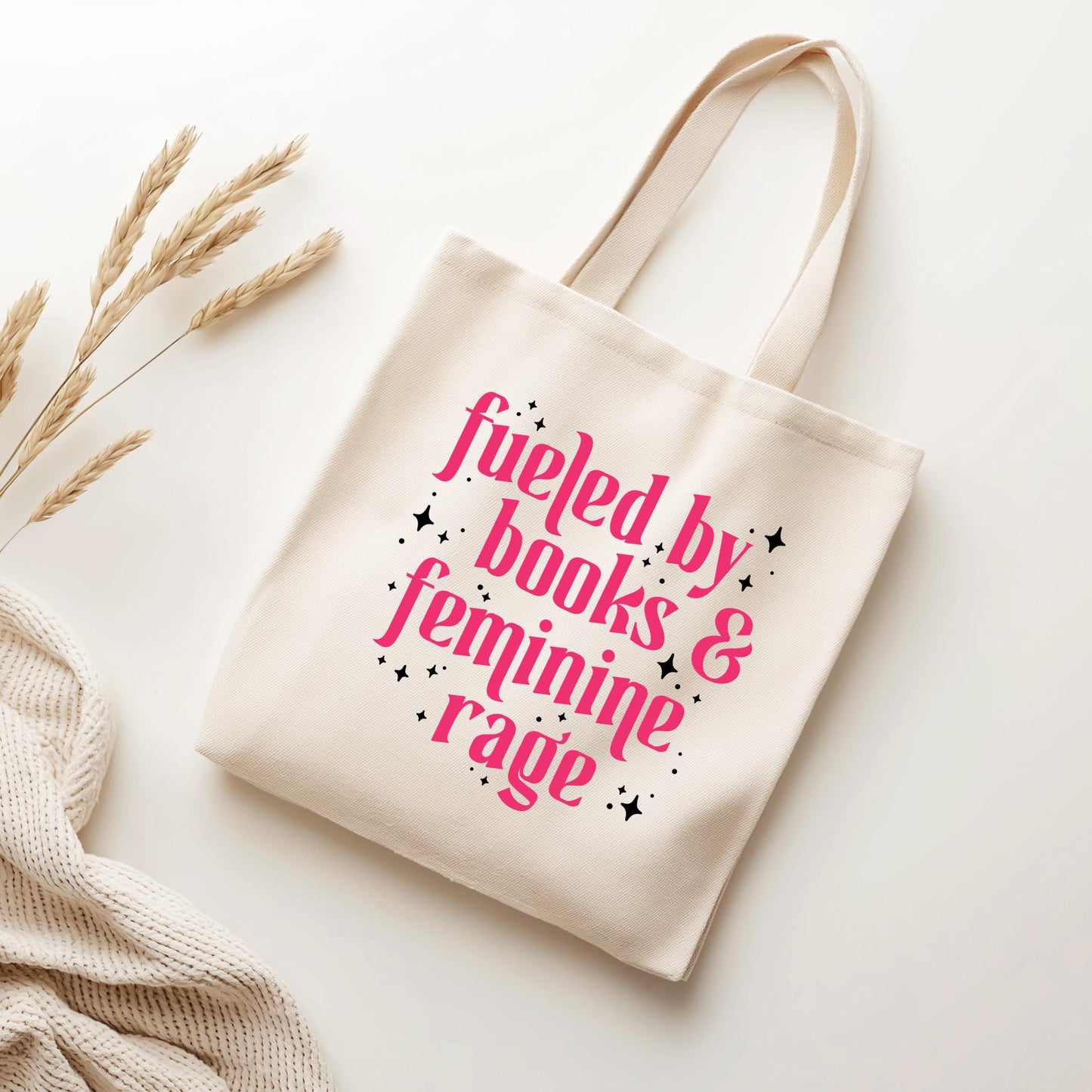 Fueled by Books and Feminine Rage Tote Bag