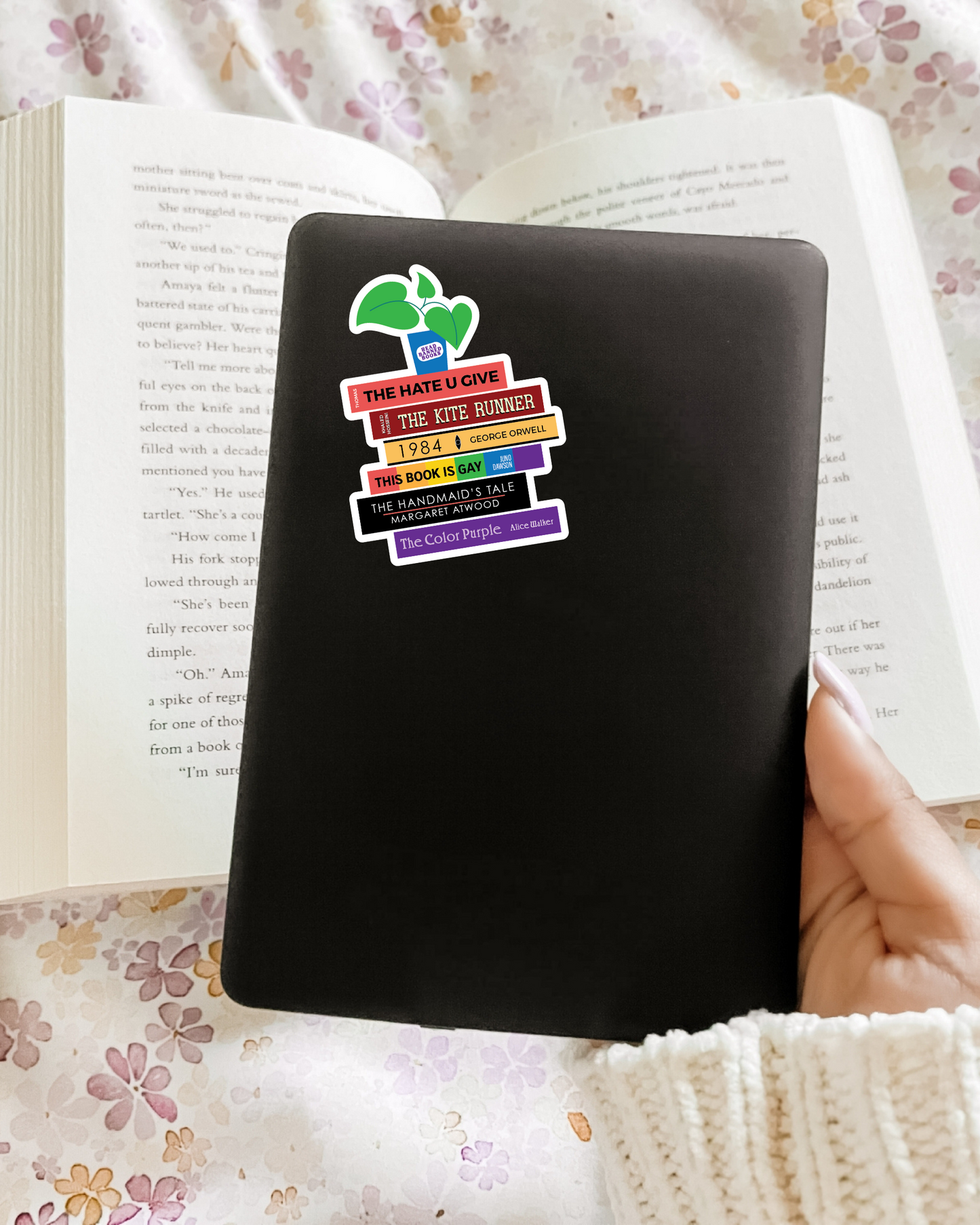 Banned Books Book Stack Sticker