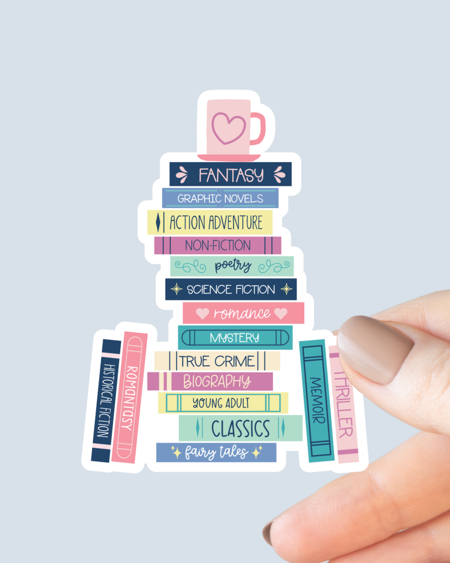 Book Genres Book Stack Sticker