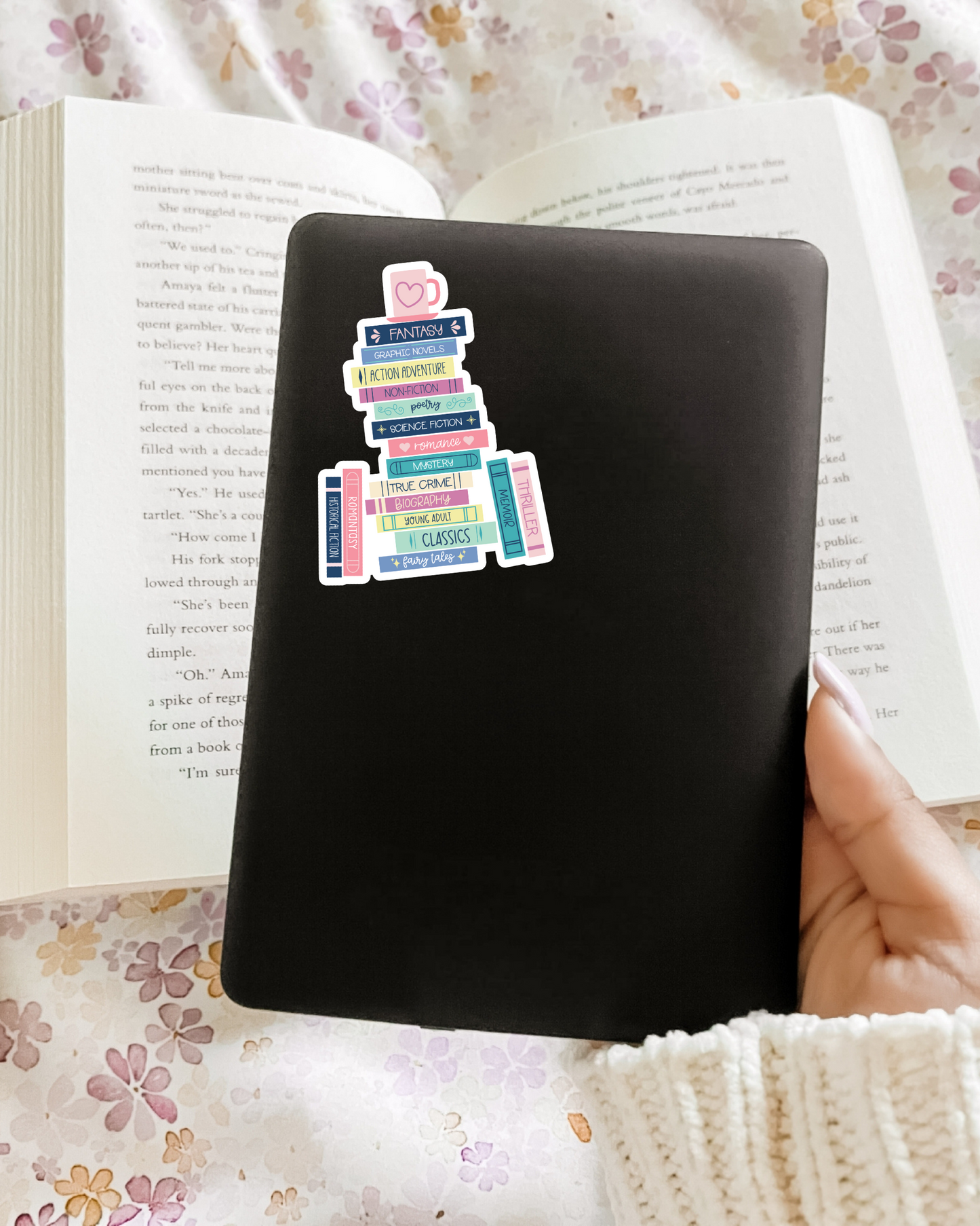 Book Genres Book Stack Sticker