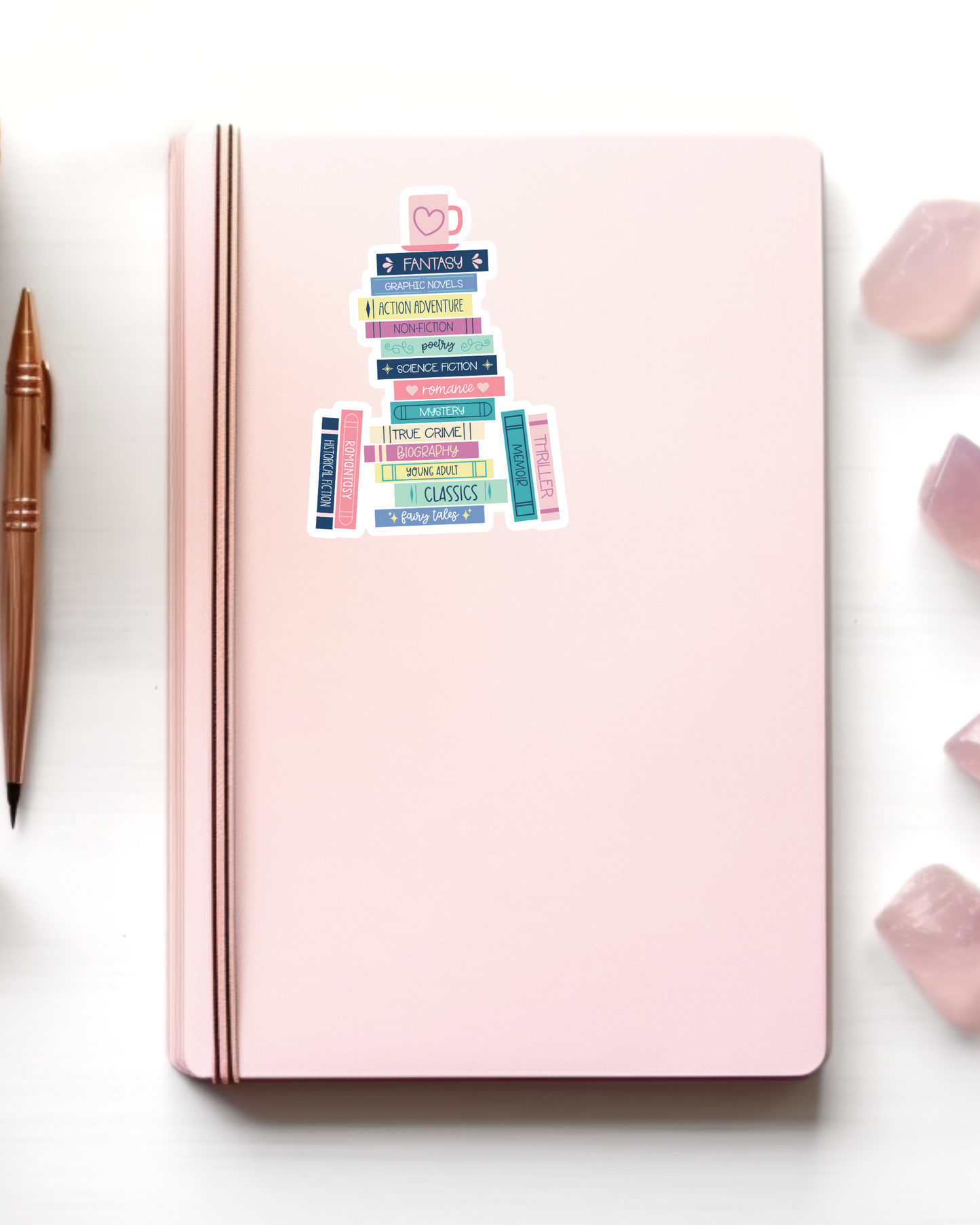 Book Genres Book Stack Sticker