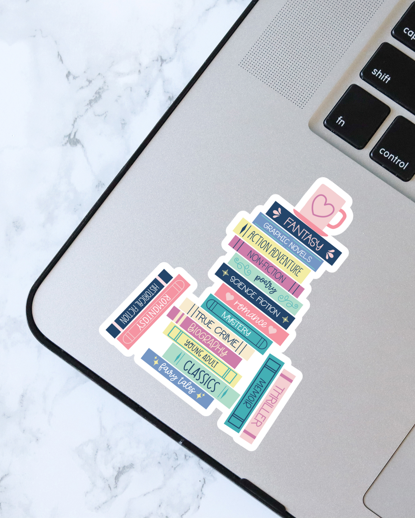 Book Genres Book Stack Sticker