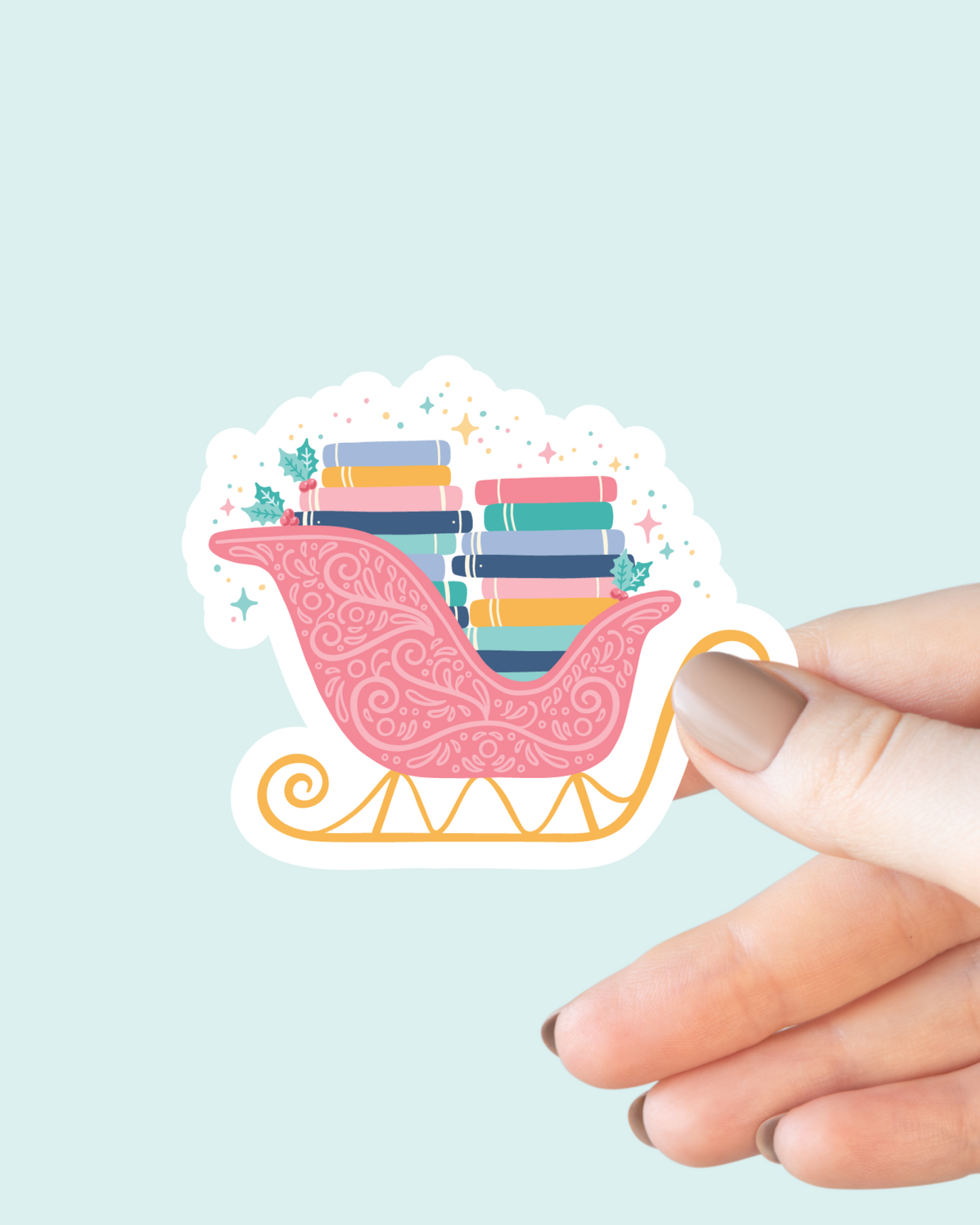 Book Sleigh Sticker