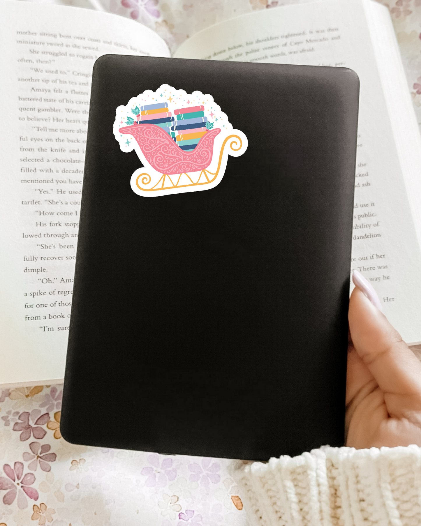 Book Sleigh Sticker