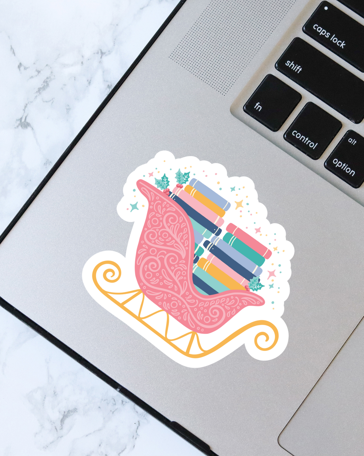 Book Sleigh Sticker