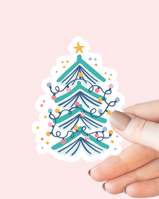 Book Christmas Tree Sticker