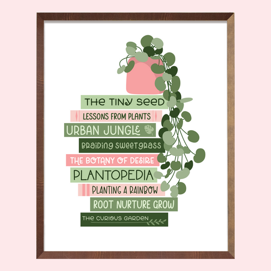 Plants & Books Art Print