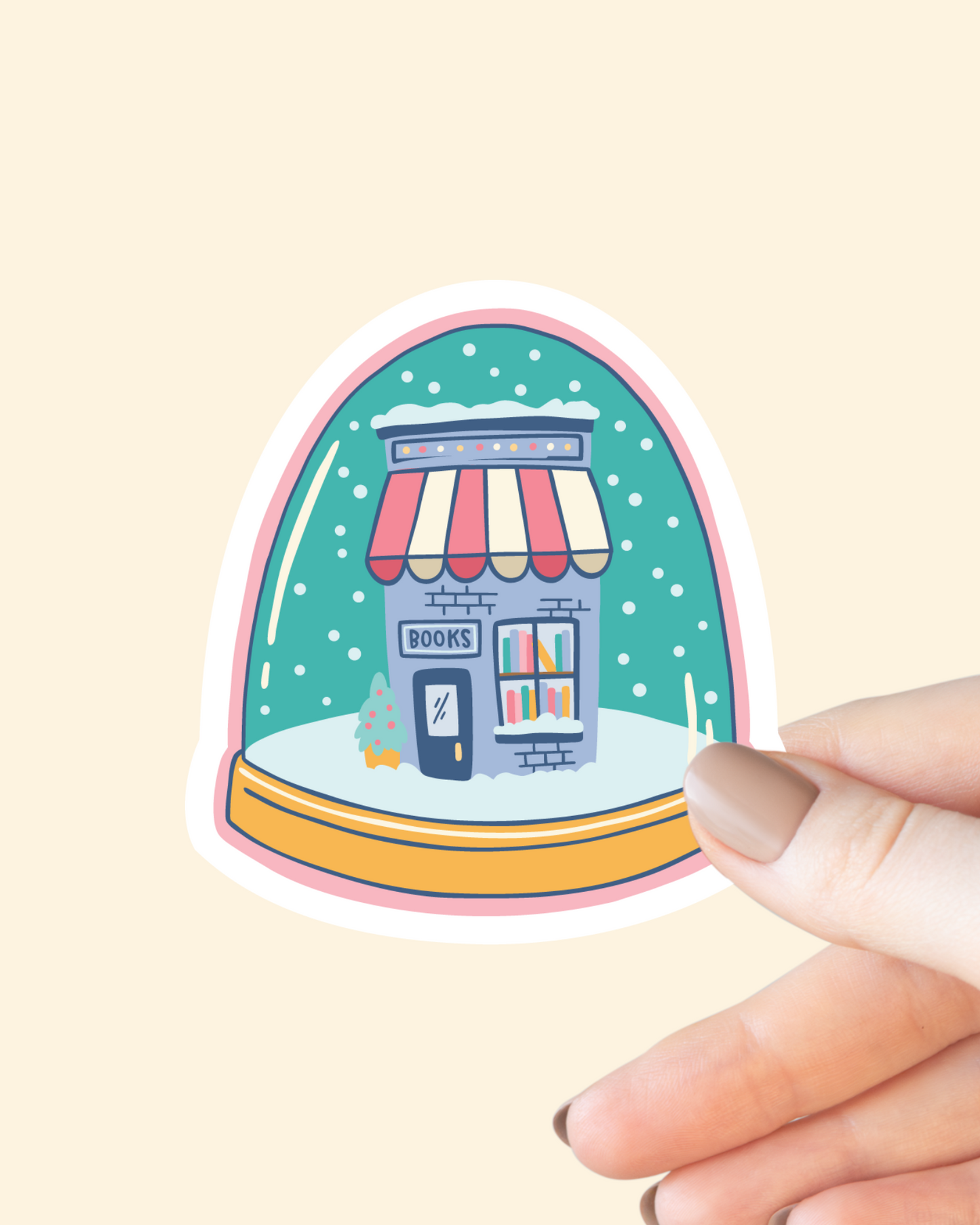 Snow Globe Bookshop Sticker