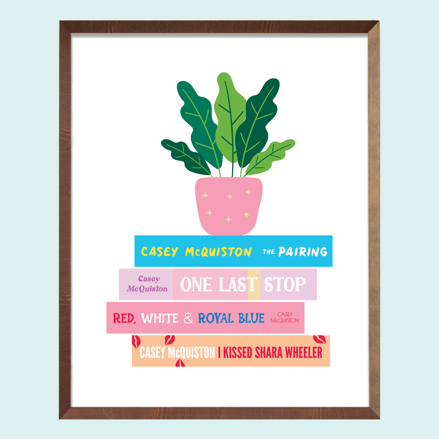 Casey McQuiston Book Stack Art Print