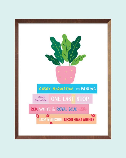 Casey McQuiston Book Stack Art Print