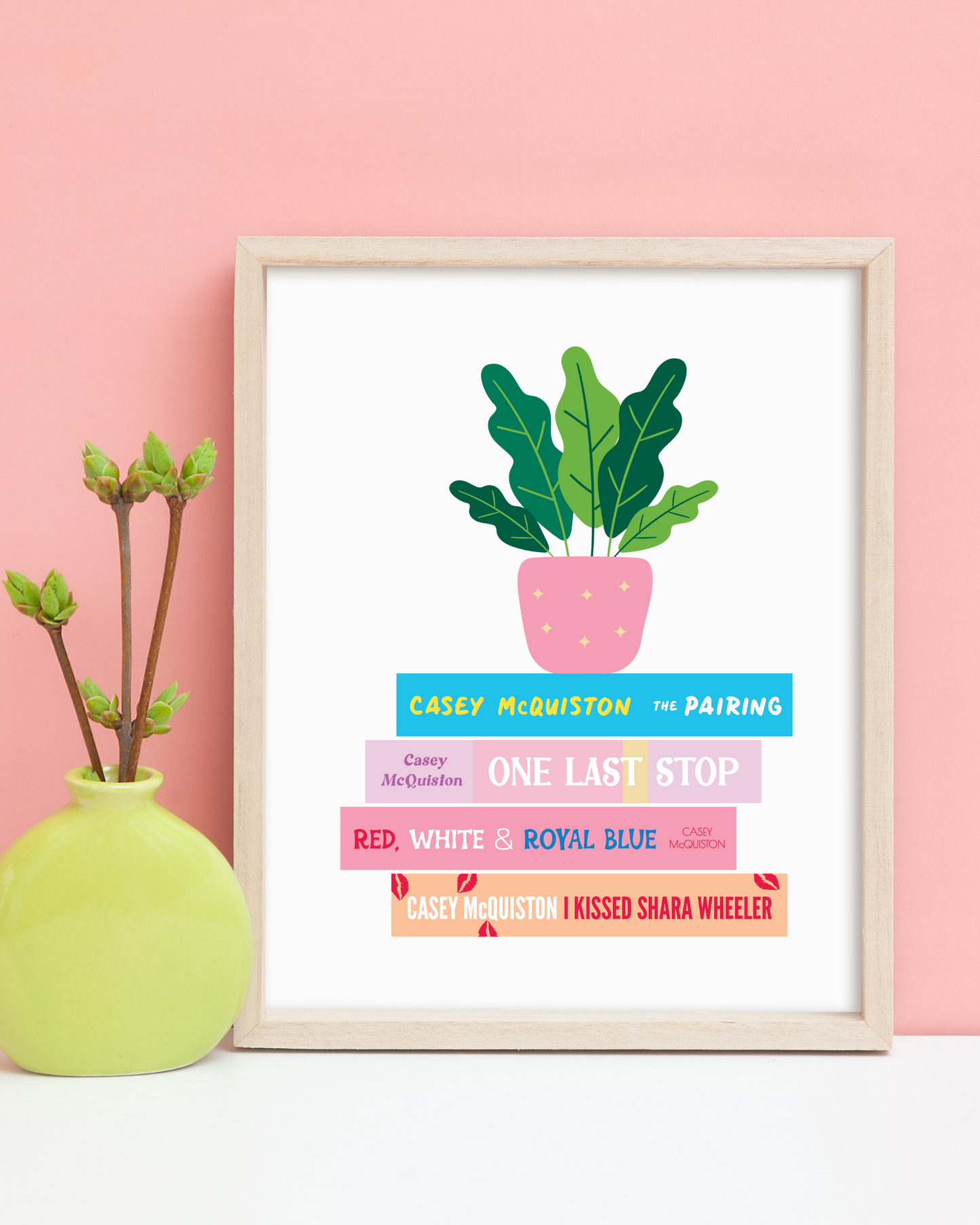 Casey McQuiston Book Stack Art Print