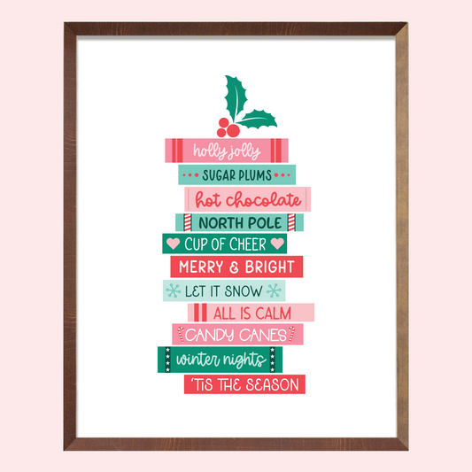 Christmas Book Stack Sticker Christmas – Chapter & Craft Studio