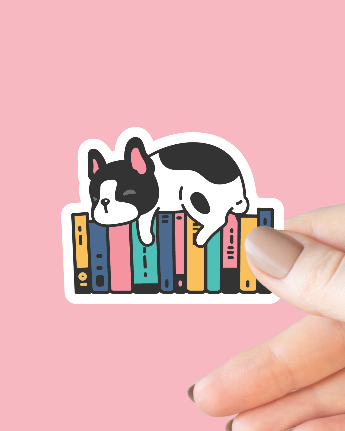 Dog and Books Sticker