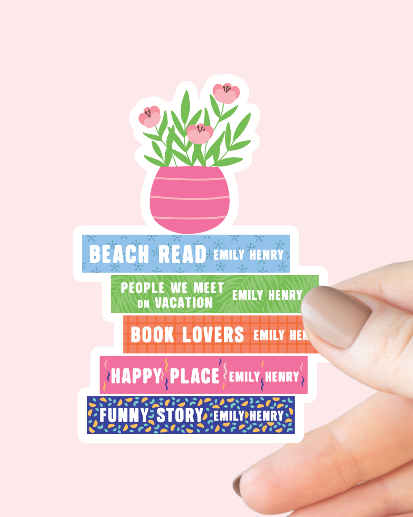 Emily Henry Book Stack Sticker