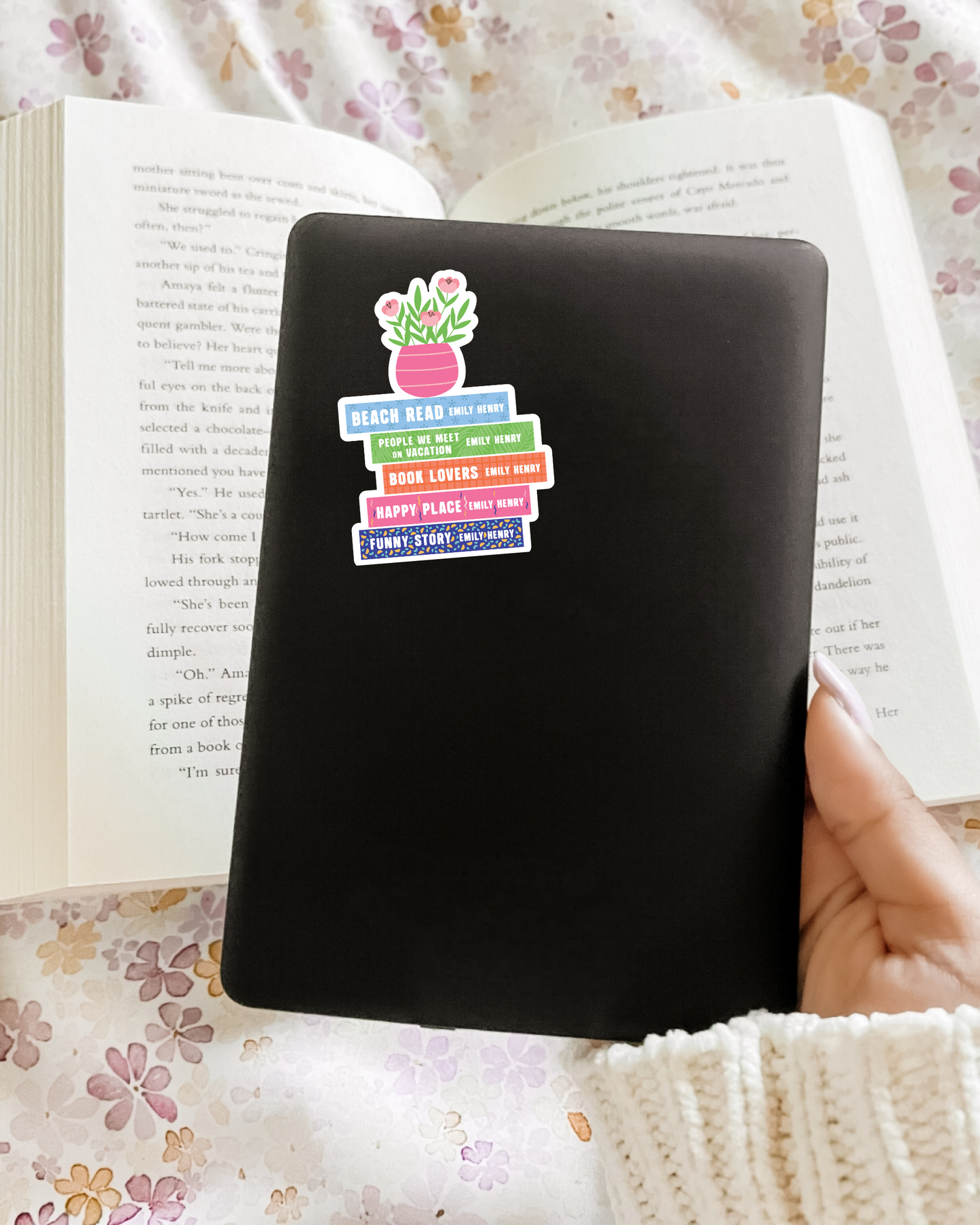 Emily Henry Book Stack Sticker