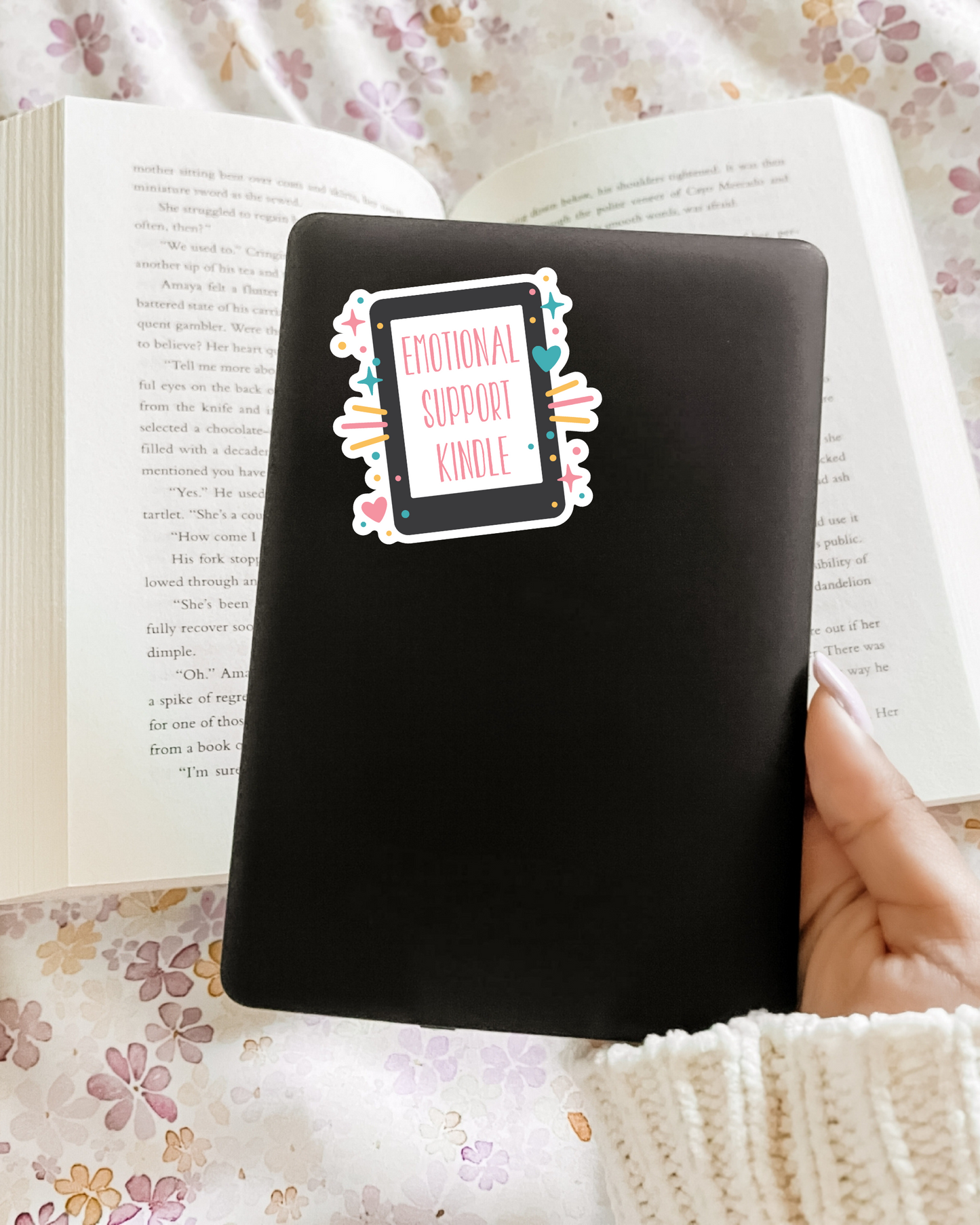 Emotional Support Kindle Sticker