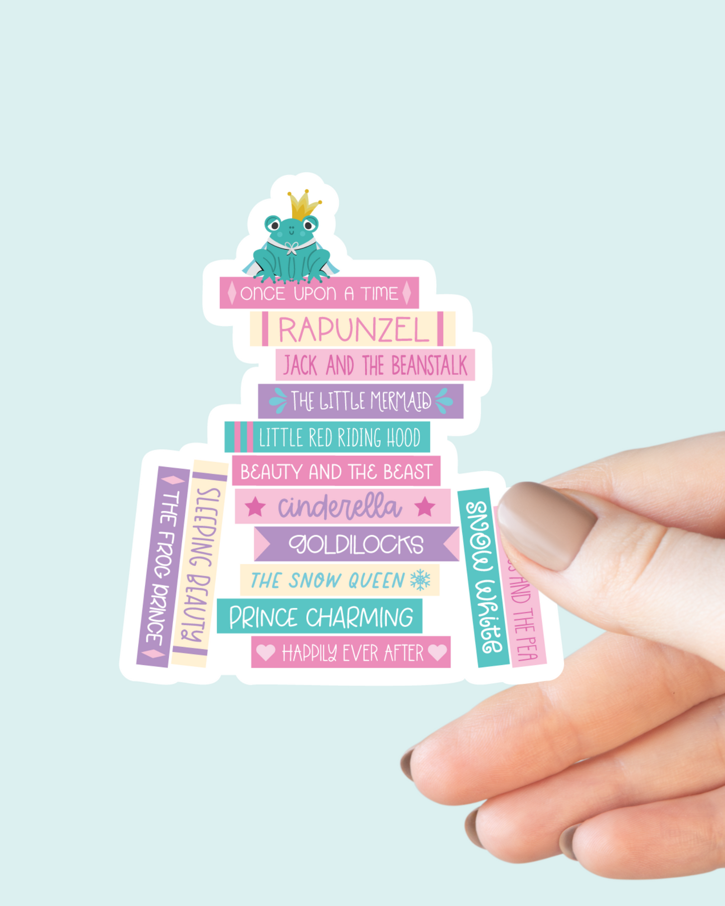 Fairy Tale Princess Book Stack Sticker