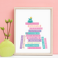 Fairy Tales Book Stack Art Print