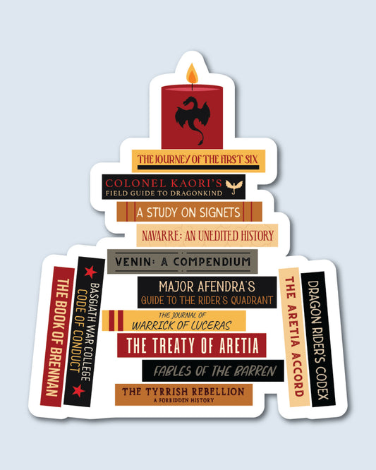 Fourth Wing Literature Book Stack Sticker