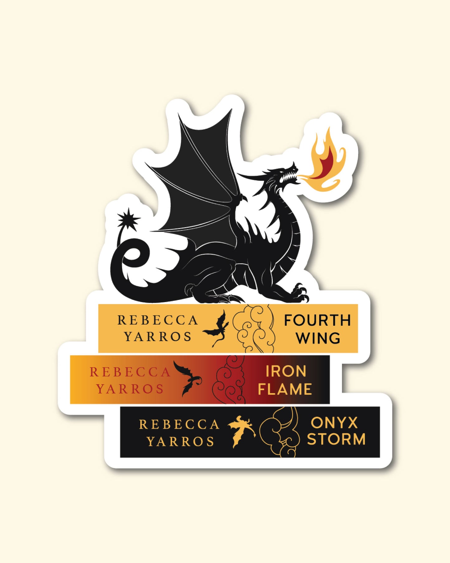 Fourth Wing Book Stack Sticker